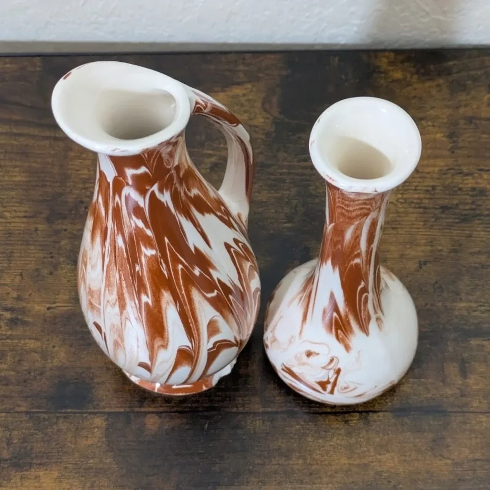 VTG Originals‎ by G Green Vase and Pitcher with Ozark Clay Meramec Caverns